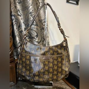 Dooney & Bourke Signature Dark Brown Leather 1975 Collins Bag